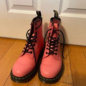 Dr. Martens Pink Lace-Up Combat Boots